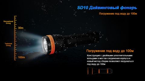 Фонарь Fenix SD10 Cree XM-L2 (T6)