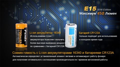 Фонарь Fenix E15 Cree XP-G2 (R5) LED (2016)