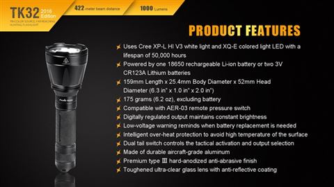 Фонарь Fenix TK32 Cree XP-L HI V3 2016 Edition