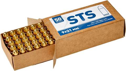 Патрон STS кал. 9x21 мм куля FMJ маса 124 гр (8 г) 50 шт