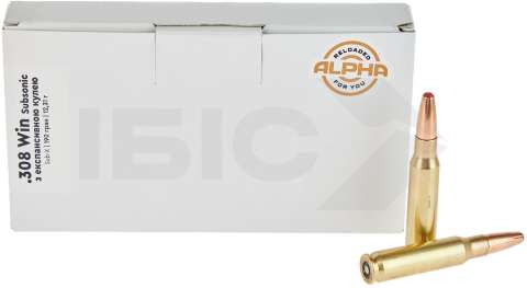 Патрон охотничий STS с экспансивной пулей кал .308 Win Subsonic Hornady Sub-X масса 190 гр (12.31 г)