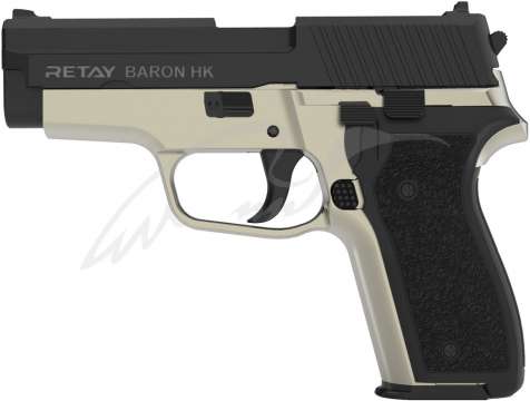 Пистолет стартовый Retay Baron HK кал. 9 мм. Цвет - Satin/Black.