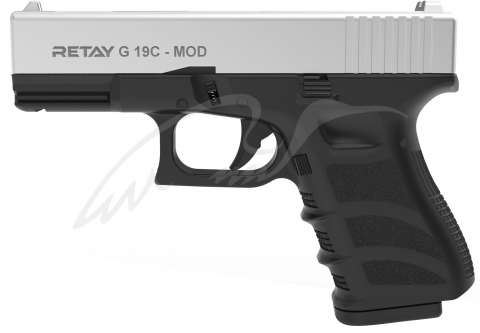 Пистолет стартовый Retay G 19C кал. 9 мм. Цвет - сhrome.