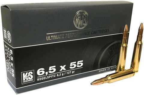 Патрон RWS кал. 6,5х55 пуля KS масса 8,2 г
