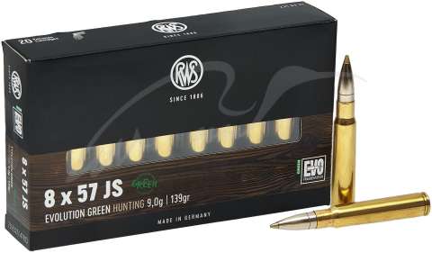 Патрон RWS кал. 8x57 JS пуля EVO Green масса 9 г/139 гран