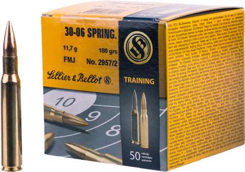 Патрон Sellier & Bellot кал. 30-06 Sprg пуля FMJ масса 11,7 грамм/ 180 гран. Нач. скорость 815 м/с.