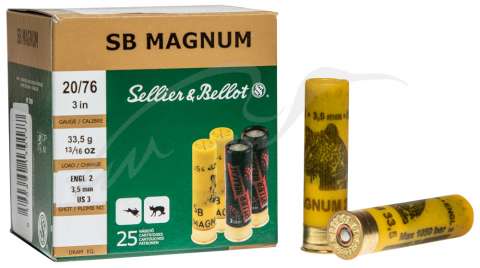 Патрон Sellier & Bellot MAGNUM кал. 20/76 дробь № 3 (3,5 мм) навеска 33,5 г