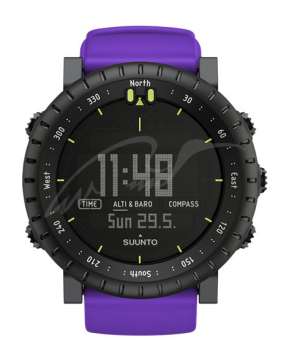 Часы Suunto CORE all black + violet crush rubber strap ц:фиолетовый