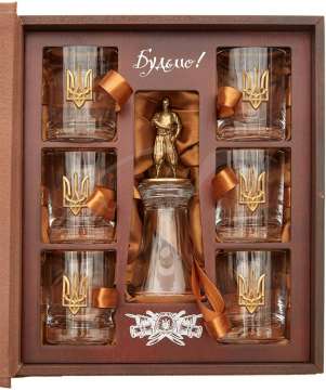 Подарунковий набір склянок "Козацькому Роду Нема Переводу" бронза для горілки