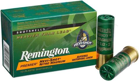 Патрон Remington Premier Hevi-Shot Nitro-Magnum кал.12/76 дробь № В (4,25 мм) навеска 42,6 грамм/ 1 1/2 унции. Нач. скорость 396 м/с.
