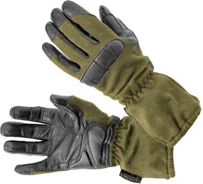 Рукавички Defcon LONG NOMEX WITH ANTIBACTERIALGOATSKIN PALM LEATHER. Розмір - Колір - оливковий