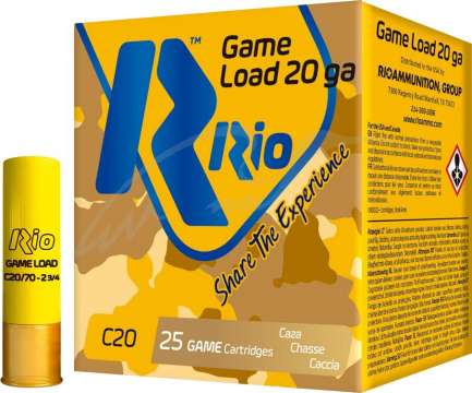 Патрон RIO Game Load C20 NEW кал. 20/70 дробь №3 (3.5 мм) навеска 25 г