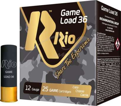 Патрон RIO Game Load-36 NEW кал. 12/70 дробь №4/0 (5 мм) навеска 36 г