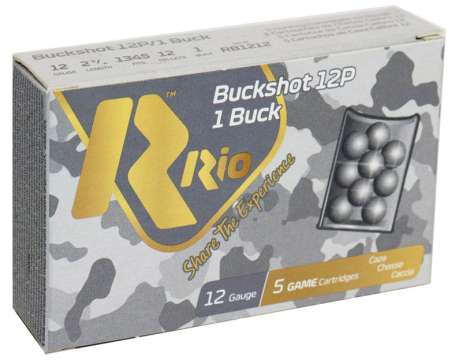 Патрон RIO Royal Buck 12P кал. 12/70 картечь 7.65 мм навеска 32 г