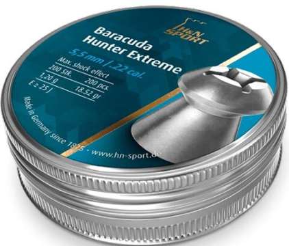 Пули пневматические H&N Baracuda Hunter Extreme. Кал. 5.5 мм. Вес - 1.20 г. 200 шт/уп