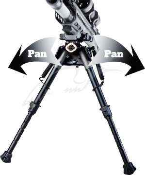 Сошки TipTop S9NTactical (шарнирная база+панорама; ступенчатые ноги) длина 17,7-26,6 см