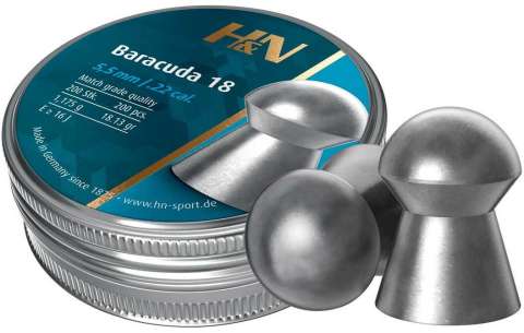Пули пневматические H&N Baracuda 18. Кал. 5.52 мм. Вес - 1.175 г. 200 шт/уп