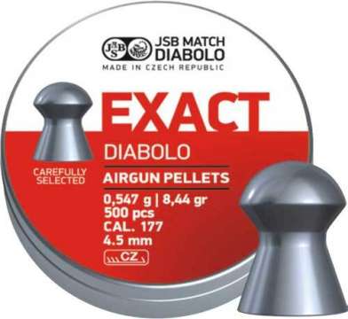 Пули пневматические JSB Diabolo Exact. Кал. 4.5 мм. Вес - 0.54 г. 500 шт/уп
