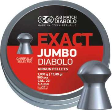 Пули пневматические JSB Diabolo Exact Jumbo. Кал. 5.52 мм. Вес - 1.03 г. 250 шт/уп