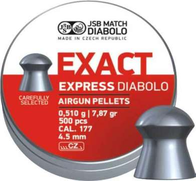 Пули пневматические JSB Diabolo Exact Express. Кал. 4.52 мм. Вес - 0.51 г. 500 шт/уп