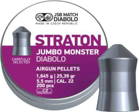 Пули пневматические JSB Diabolo Straton Jumbo Monster. Кал. 5.51 мм. Вес - 1.64 г. 200 шт/уп