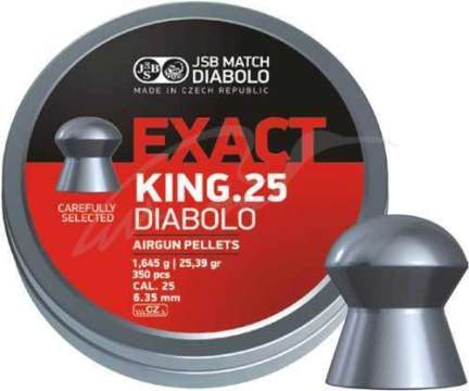 Пули пневм JSB Diabolo Exact King. Кал. 6.35 мм. Вес - 1.64 г. 350 шт/уп
