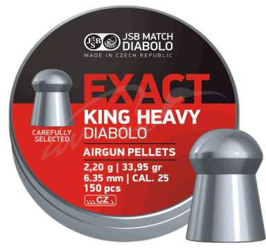 Пули пневматические JSB King Heavy. Кал. 6.35 мм. Вес - 2.2 г. 150 шт/уп