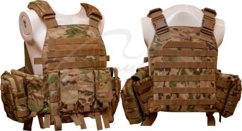 Жилет тактический TAR Tactical Vest Multicam NIJ IV (ДСТУ 6 класс) 7,62х54R пуля Б-32 4 пластины: передняя из задняя 255х305 мм