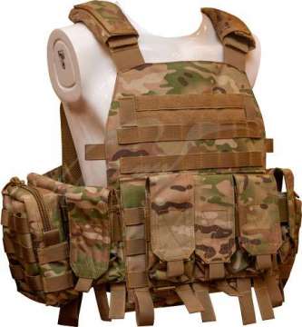 Жилет тактический TAR Tactical Vest Multicam NIJ IV (ДСТУ 6 класс) 7,62х54R пуля Б-32 4 пластины: передняя из задняя 255х305 мм