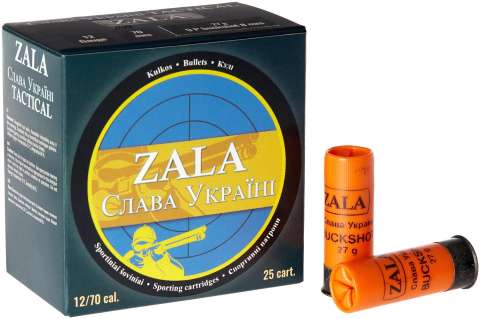 Патрон Zala Arms Slava Ukraini кал. 12/67 с контейнером картечь 8 мм навеска 27 г