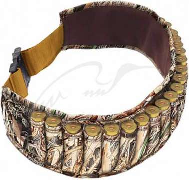 Патронташ Allen Shell Belt на 25 ружейных патронов. Материал - неопрен. Цвет - Mossy Oak Duck Blind.