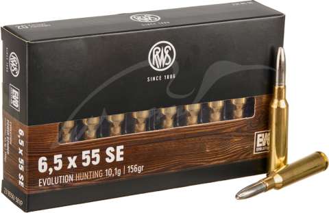 Патрон RWS кал. 6,5x55SE пуля EVO Green масса 10,1 г/156 гран