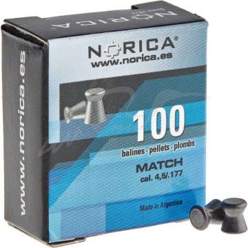 Пули пневматические Norica Match. Кал. 4.5 мм. Вес - 0.48 г. 100 шт/уп