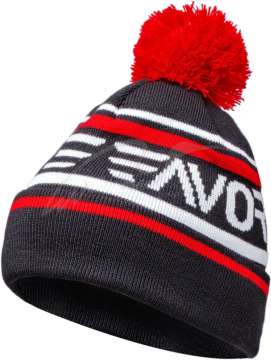 Шапка Favorite с помпоном Black/Red with White Logo