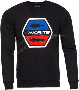 Реглан Favorite SB6 (свитшот) шестиуголь. лого ц:black