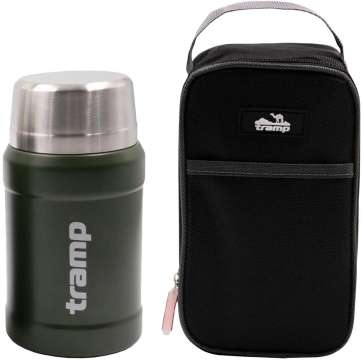 Термос Tramp с широкой горловиной в чехле 0.8l Olive