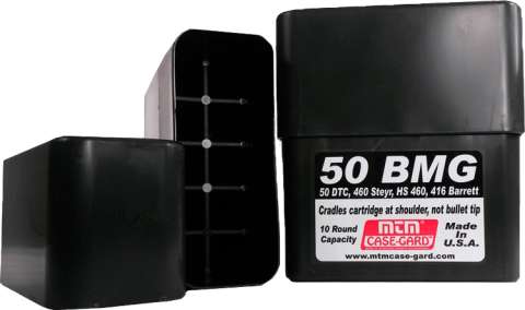 Коробка MTM 50 BMG Slip-Top на 10 патронов кал. 50 BMG. Цвет - черный