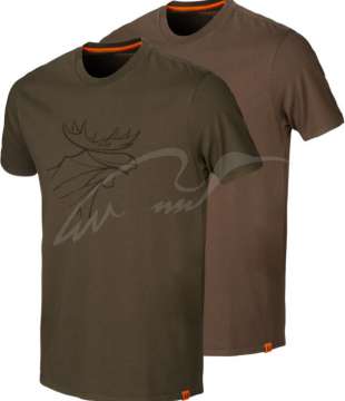 Набор футболок Harkila Graphic. Willow green/Slate brown. Размер -