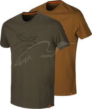 Набор футболок Harkila Graphic. Willow green/Rustique clay. Размер -