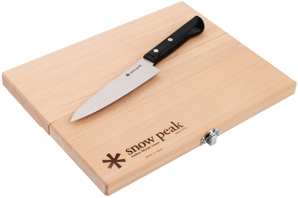 Нож кухонный Snow Peak CS-207 Cutting Board Set M + разделочная доска