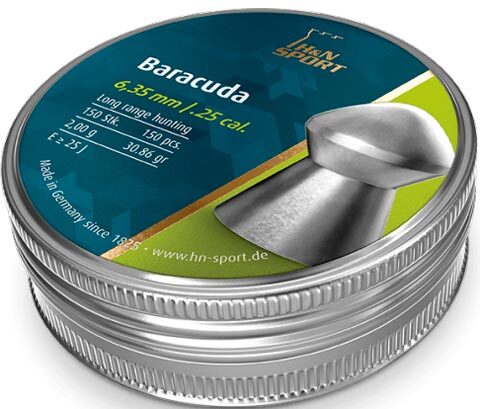 Пули пневматические H&N Baracuda Smooth. Кал. 6.35 мм. Вес - 2 г. 150 шт/уп