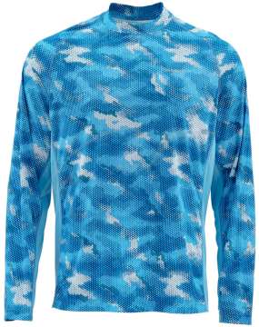 Реглан Simms Solarflex Crewneck Prints ц:hex camo sky blue