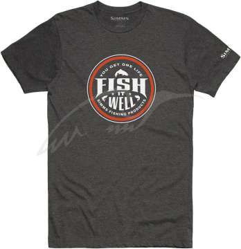 Футболка Simms Fish It Well T-Shirt ц:charcoal heather