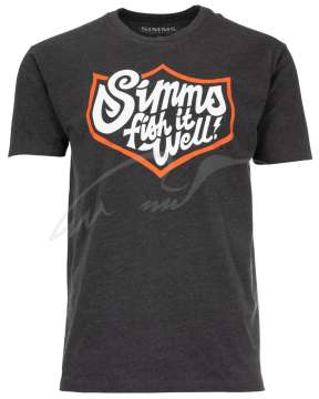 Футболка Simms Fish It Well Badge T-Shirt ц:charcoal heather
