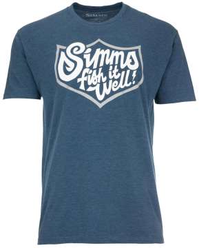 Футболка Simms Fish It Well Badge T-Shirt ц:sailor blue heather