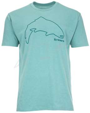 Футболка Simms Trout Outline T-Shirt ц:oil blue heather