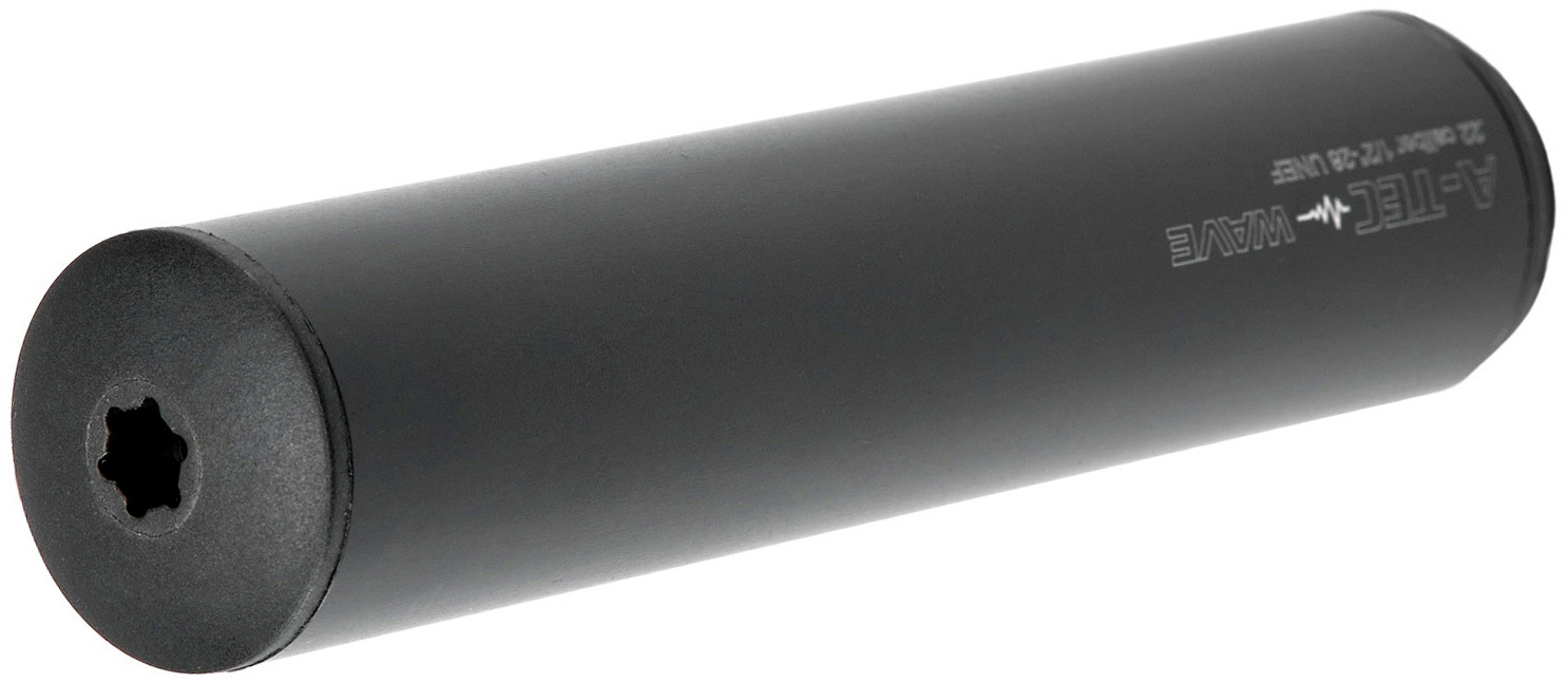 Саундмодератор A-TEC Wave. Кал. - .22 LR (подходит под кал. 22 WMR; 17 HMR; 22 Hornet). Резьба - 1/2"х28 (карабины на базе AR-15)