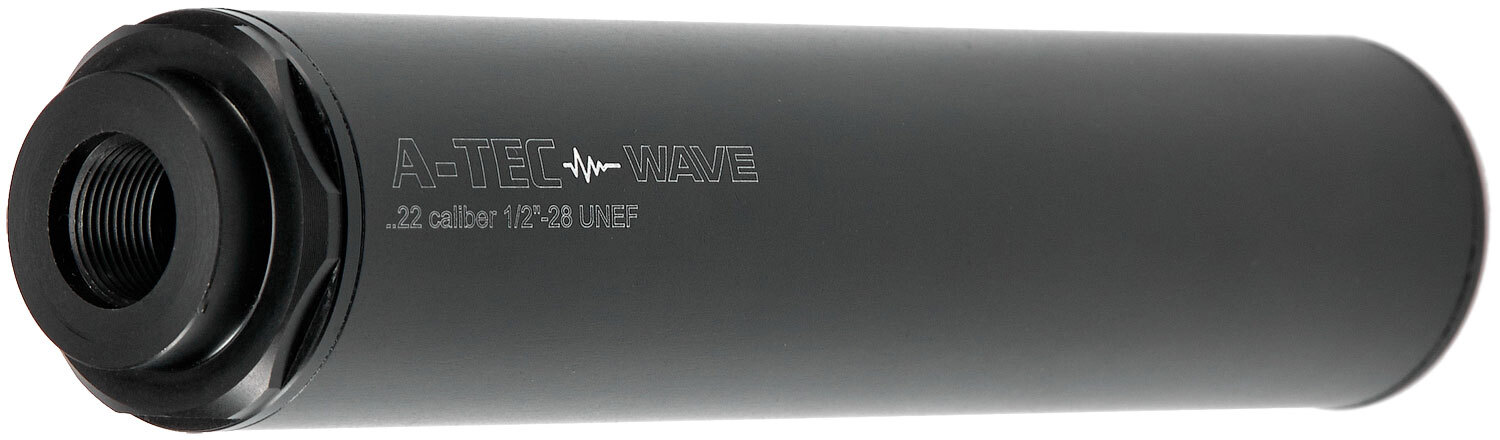 Саундмодератор A-TEC Wave. Кал. - .22 LR (подходит под кал. 22 WMR; 17 HMR; 22 Hornet). Резьба - 1/2"х28 (карабины на базе AR-15)