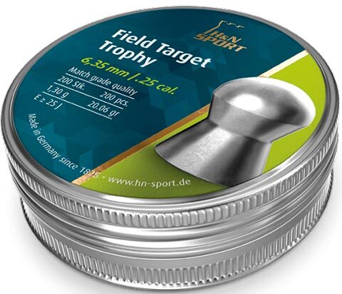 Пули пневматические H&N Field Target Trophy. Кал. 6.35 мм. Вес - 1.30 г. 200 шт/уп
