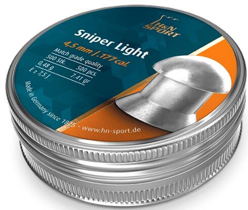 Пули пневматические H&N Sniper Light. Кал. 4.5 мм. Вес - 0.48 r. 500 шт/уп